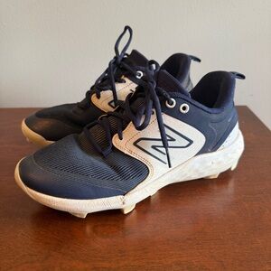 New Balance 3000 v6 Navy and White Molded Cleats Size 8